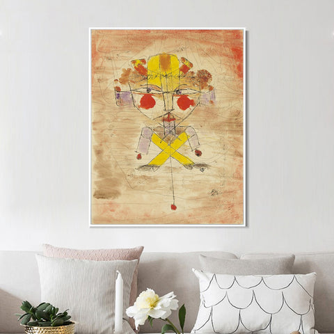 INVIN ART Framed Canvas Giclee Print Jumping Jack by Paul Klee Wall Art Living Room Home Office Decorations