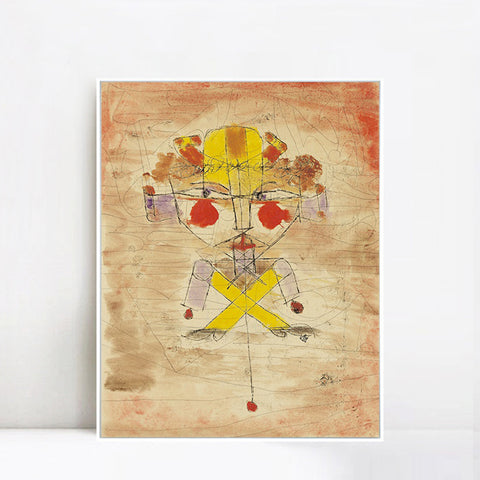 INVIN ART Framed Canvas Giclee Print Jumping Jack by Paul Klee Wall Art Living Room Home Office Decorations