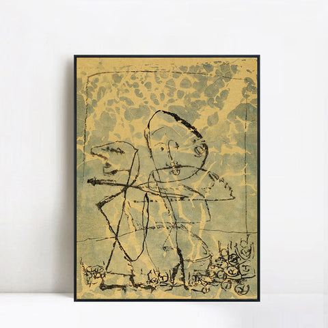 INVIN ART Framed Canvas Giclee Print Public Duel by Paul Klee Wall Art Living Room Home Office Decorations