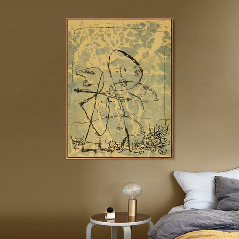 INVIN ART Framed Canvas Giclee Print Public Duel by Paul Klee Wall Art Living Room Home Office Decorations