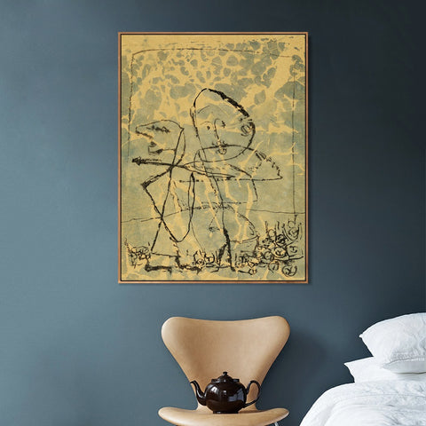 INVIN ART Framed Canvas Giclee Print Public Duel by Paul Klee Wall Art Living Room Home Office Decorations