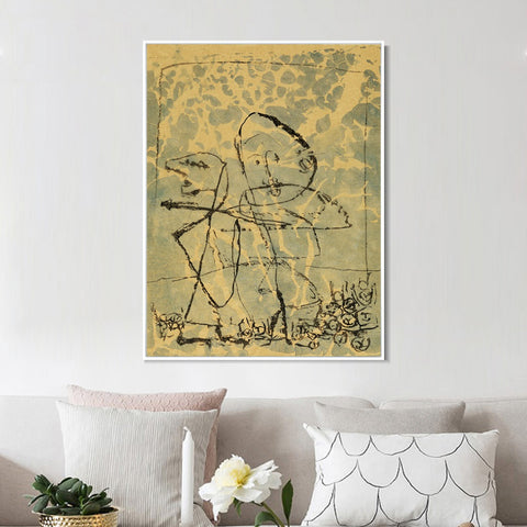 INVIN ART Framed Canvas Giclee Print Public Duel by Paul Klee Wall Art Living Room Home Office Decorations