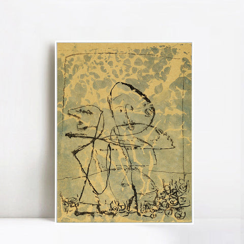 INVIN ART Framed Canvas Giclee Print Public Duel by Paul Klee Wall Art Living Room Home Office Decorations