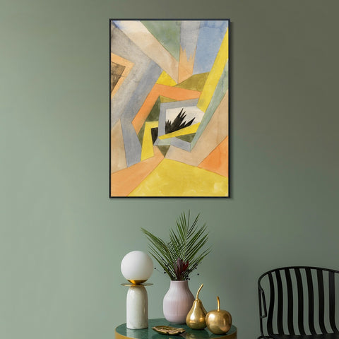 INVIN ART Framed Canvas Giclee Print The Idea of Firs by Paul Klee Wall Art Living Room Home Office Decorations