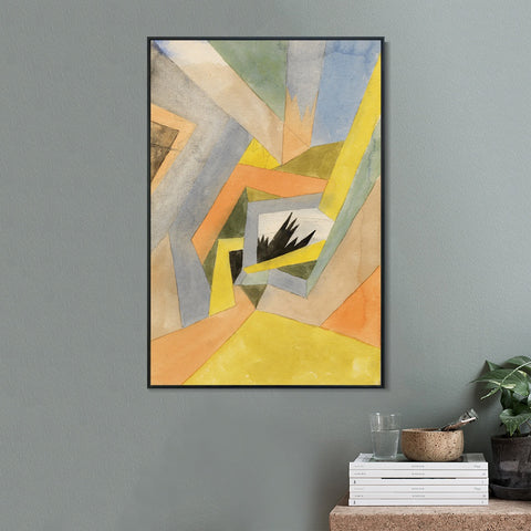 INVIN ART Framed Canvas Giclee Print The Idea of Firs by Paul Klee Wall Art Living Room Home Office Decorations