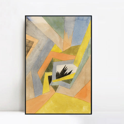 INVIN ART Framed Canvas Giclee Print The Idea of Firs by Paul Klee Wall Art Living Room Home Office Decorations
