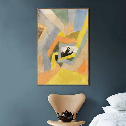 INVIN ART Framed Canvas Giclee Print The Idea of Firs by Paul Klee Wall Art Living Room Home Office Decorations