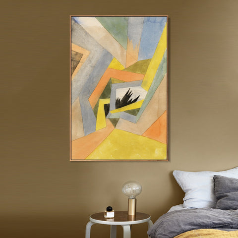 INVIN ART Framed Canvas Giclee Print The Idea of Firs by Paul Klee Wall Art Living Room Home Office Decorations