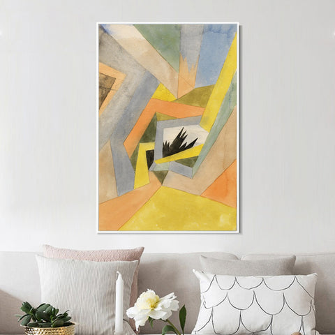 INVIN ART Framed Canvas Giclee Print The Idea of Firs by Paul Klee Wall Art Living Room Home Office Decorations
