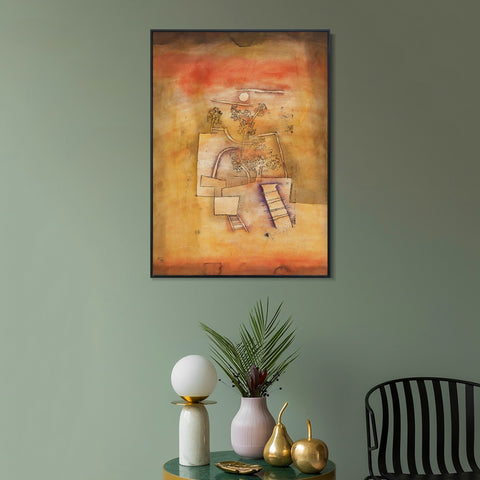 INVIN ART Framed Canvas Giclee Print Tree Culture by Paul Klee Wall Art Living Room Home Office Decorations
