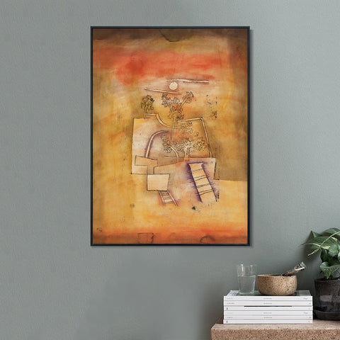 INVIN ART Framed Canvas Giclee Print Tree Culture by Paul Klee Wall Art Living Room Home Office Decorations