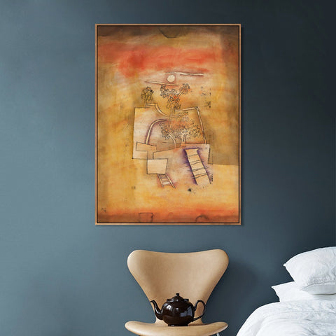 INVIN ART Framed Canvas Giclee Print Tree Culture by Paul Klee Wall Art Living Room Home Office Decorations