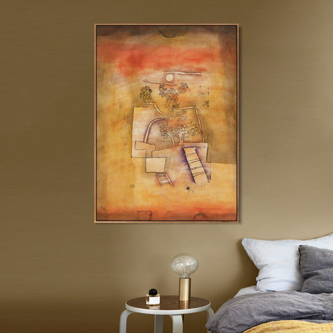 INVIN ART Framed Canvas Giclee Print Tree Culture by Paul Klee Wall Art Living Room Home Office Decorations