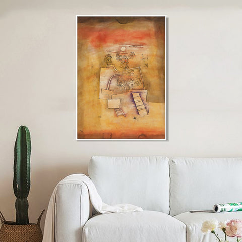 INVIN ART Framed Canvas Giclee Print Tree Culture by Paul Klee Wall Art Living Room Home Office Decorations