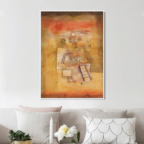 INVIN ART Framed Canvas Giclee Print Tree Culture by Paul Klee Wall Art Living Room Home Office Decorations