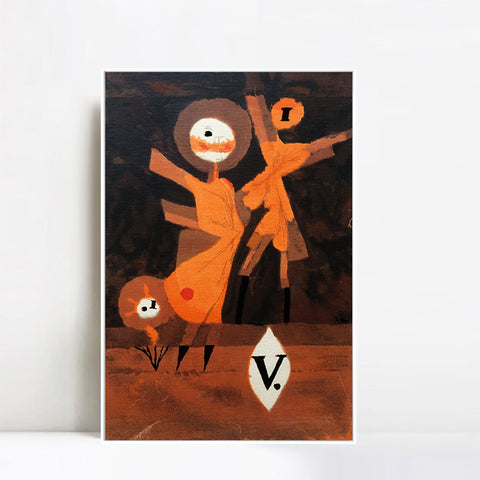 INVIN ART Framed Canvas Giclee Print Blumenfamilie V.(flower_familiy_V.);1922 by Paul Klee Wall Art Living Room Home Office Decorations