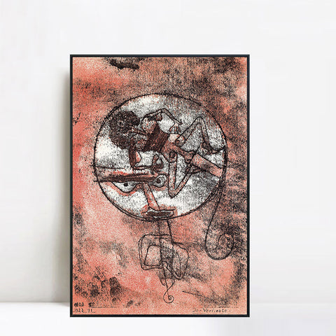 INVIN ART Framed Canvas Giclee Print PK083 Der Verliebte Litho;1923 by Paul Klee Wall Art Living Room Home Office Decorations