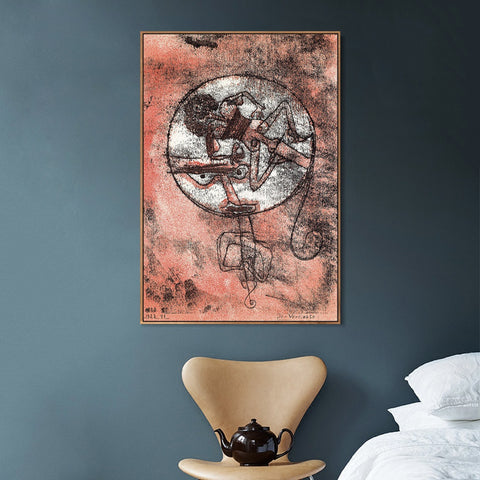 INVIN ART Framed Canvas Giclee Print PK083 Der Verliebte Litho;1923 by Paul Klee Wall Art Living Room Home Office Decorations