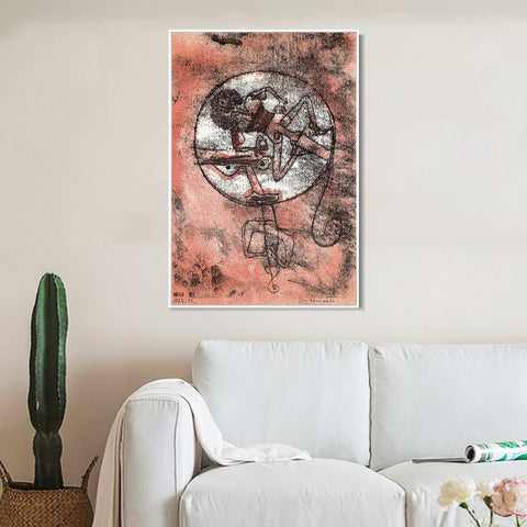 INVIN ART Framed Canvas Giclee Print PK083 Der Verliebte Litho;1923 by Paul Klee Wall Art Living Room Home Office Decorations