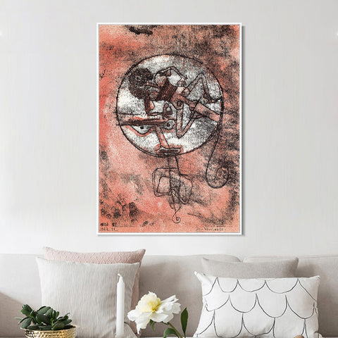 INVIN ART Framed Canvas Giclee Print PK083 Der Verliebte Litho;1923 by Paul Klee Wall Art Living Room Home Office Decorations