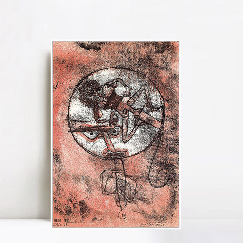 INVIN ART Framed Canvas Giclee Print PK083 Der Verliebte Litho;1923 by Paul Klee Wall Art Living Room Home Office Decorations