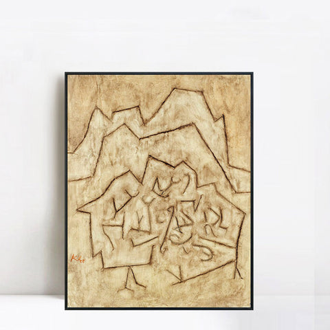INVIN ART Framed Canvas Giclee Print Gebirgs Gartlein;1939 by Paul Klee Wall Art Living Room Home Office Decorations