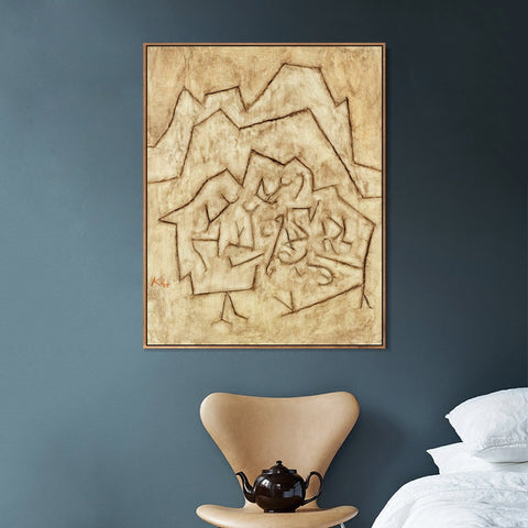 INVIN ART Framed Canvas Giclee Print Gebirgs Gartlein;1939 by Paul Klee Wall Art Living Room Home Office Decorations