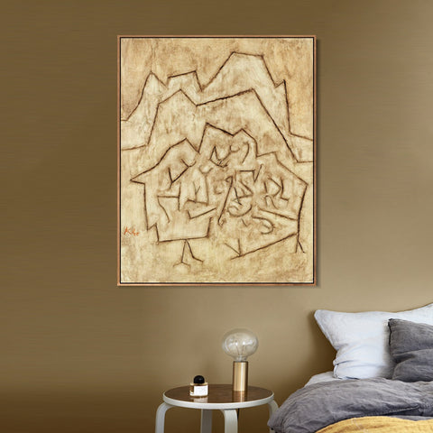 INVIN ART Framed Canvas Giclee Print Gebirgs Gartlein;1939 by Paul Klee Wall Art Living Room Home Office Decorations