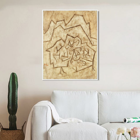 INVIN ART Framed Canvas Giclee Print Gebirgs Gartlein;1939 by Paul Klee Wall Art Living Room Home Office Decorations