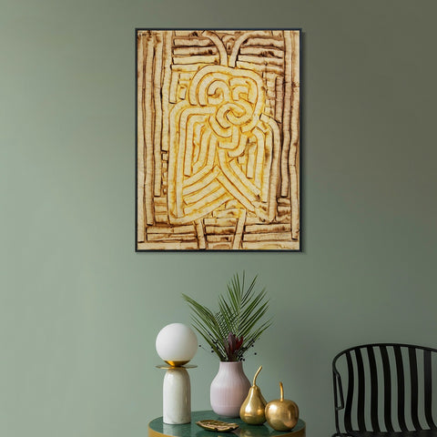 INVIN ART Framed Canvas Giclee Print Maske Motte by Paul Klee Wall Art Living Room Home Office Decorations