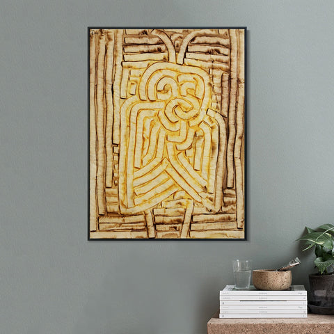 INVIN ART Framed Canvas Giclee Print Maske Motte by Paul Klee Wall Art Living Room Home Office Decorations