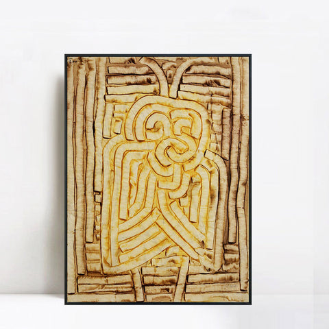 INVIN ART Framed Canvas Giclee Print Maske Motte by Paul Klee Wall Art Living Room Home Office Decorations