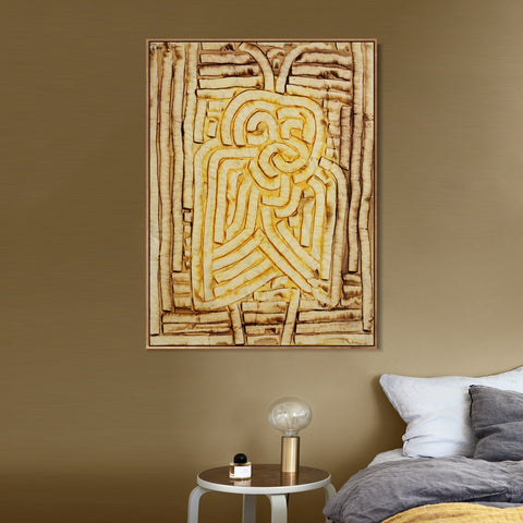 INVIN ART Framed Canvas Giclee Print Maske Motte by Paul Klee Wall Art Living Room Home Office Decorations