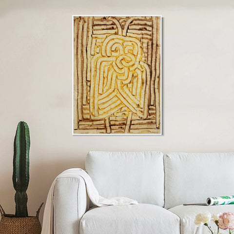 INVIN ART Framed Canvas Giclee Print Maske Motte by Paul Klee Wall Art Living Room Home Office Decorations