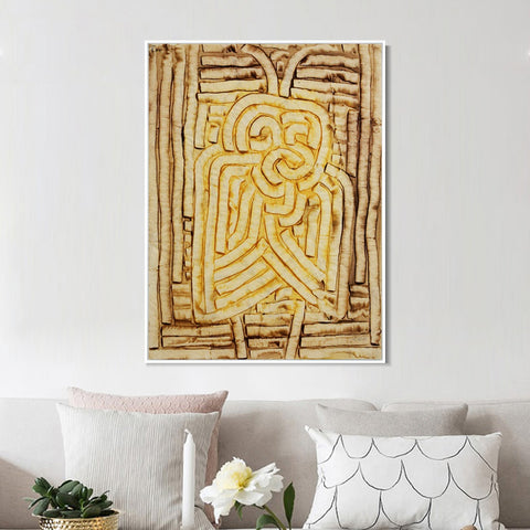INVIN ART Framed Canvas Giclee Print Maske Motte by Paul Klee Wall Art Living Room Home Office Decorations