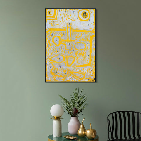INVIN ART Framed Canvas Giclee Print 1937 Candlestand by Paul Klee Wall Art Living Room Home Office Decorations