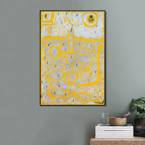 INVIN ART Framed Canvas Giclee Print 1937 Candlestand by Paul Klee Wall Art Living Room Home Office Decorations