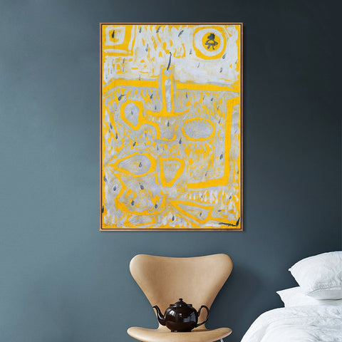 INVIN ART Framed Canvas Giclee Print 1937 Candlestand by Paul Klee Wall Art Living Room Home Office Decorations