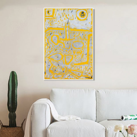 INVIN ART Framed Canvas Giclee Print 1937 Candlestand by Paul Klee Wall Art Living Room Home Office Decorations
