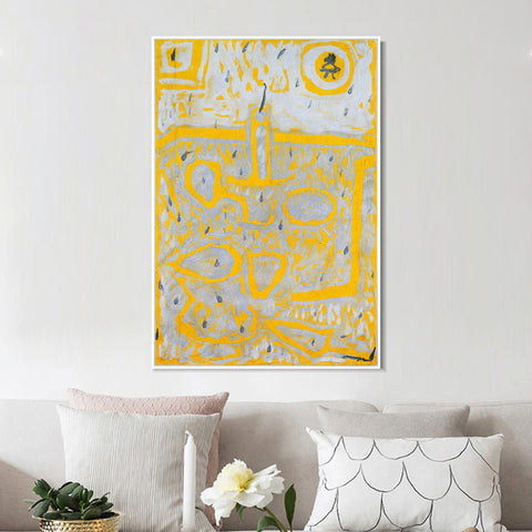 INVIN ART Framed Canvas Giclee Print 1937 Candlestand by Paul Klee Wall Art Living Room Home Office Decorations