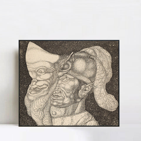 INVIN ART Framed Canvas Giclee Print Comedian(Invention 4) by Paul Klee Wall Art Living Room Home Office Decorations