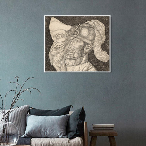 INVIN ART Framed Canvas Giclee Print Comedian(Invention 4) by Paul Klee Wall Art Living Room Home Office Decorations