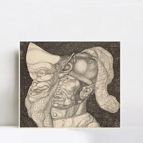 INVIN ART Framed Canvas Giclee Print Comedian(Invention 4) by Paul Klee Wall Art Living Room Home Office Decorations