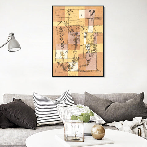 INVIN ART Framed Canvas Giclee Print Hoffmannesque Scene by Paul Klee Wall Art Living Room Home Office Decorations