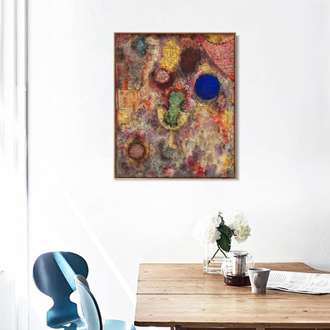 INVIN ART Framed Canvas Giclee Print Magic Garden by Paul Klee Wall Art Living Room Home Office Decorations