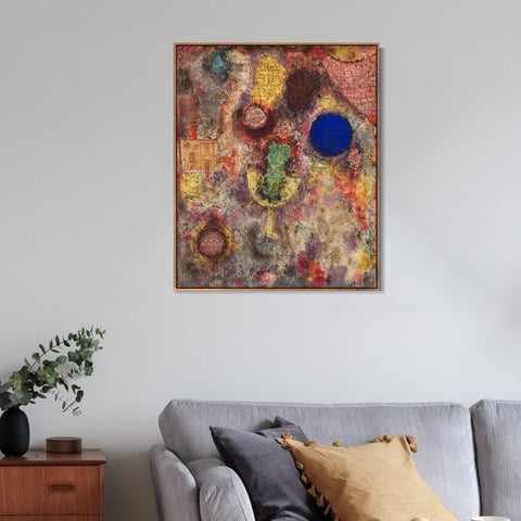 INVIN ART Framed Canvas Giclee Print Magic Garden by Paul Klee Wall Art Living Room Home Office Decorations