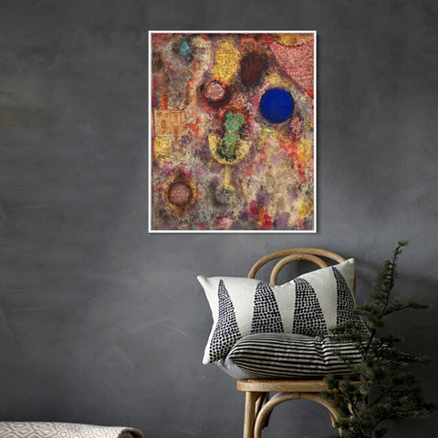 INVIN ART Framed Canvas Giclee Print Magic Garden by Paul Klee Wall Art Living Room Home Office Decorations