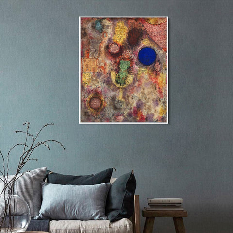 INVIN ART Framed Canvas Giclee Print Magic Garden by Paul Klee Wall Art Living Room Home Office Decorations