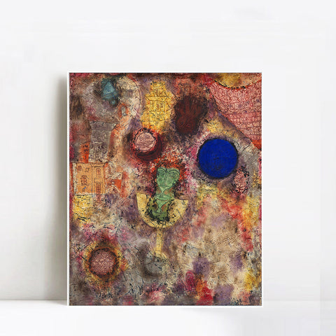 INVIN ART Framed Canvas Giclee Print Magic Garden by Paul Klee Wall Art Living Room Home Office Decorations
