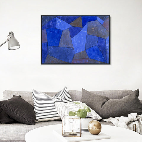 INVIN ART Framed Canvas Giclee Print Rocks at Night by Paul Klee Wall Art Living Room Home Office Decorations